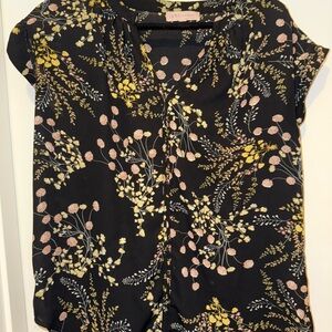 Philosophy Black Floral Blouse